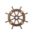 Rustic Wood Finish Decorative Ship Wheel with S...