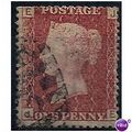 1864 SG43 1d Red Plate 183 Good/Fine Used "JE"