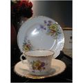 victorian trio cabinet cup and saucer sponged g...