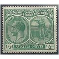 St Kitts Nevis 1920 SG24 1/2d Blue-Green Mounte...