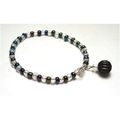Bracelet metallic & opalescent glass beads 6.5 ...