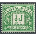 1914 D1 1/2d Emerald Postage Due Mounted Mint.