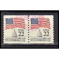 Used 2115 22c U.S. Flag Fine Pair PA0600