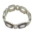 Paua Shell Linked Square Stretch Bracelet Ladie...