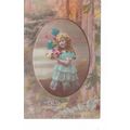 Young Girl Dressed In A Blue Dress And Holding ...