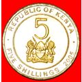 COCK (2005-2009): KENYA ★ 5 SHILLINGS 2005 MINT...