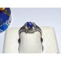 Vintage 6X4mm Blue Star Sapphire angled Open fr...
