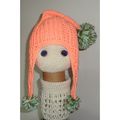 Chunky rib crochet child 3-5 years flap hat pea...