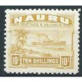 Nauru 1937 SG39B 10/- Yellow Mounted Mint ... .