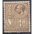 Malta 1930 - SG193 - ¼d brown - KGV - MH