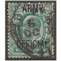 1902 O48 1/2d Blue-Green ARMY Official Fine Use...