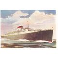 Artist Drawn Vulcania Ocean Liner Shipping Post...