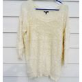 Womens Apt. 9 Ivory Hairy Sweater Top XL 44 Che...