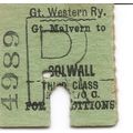 G.W.R. Edmondson Ticket - Great Malvern to Colwall