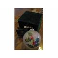 HAND-PAINTED HOLLY & BERRIES OPALESCENT IRRIDES...