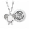 St. Christopher Tennis Sterling Silver Medal Ne...