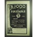 1903 The Equitable Insurance Ad - $1000