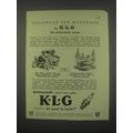 1949 Smiths K.L.G. Spark Plugs Ad - The Inter-War Years