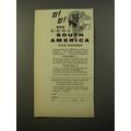 1954 American Express Travel Service Ad - Si! Si! See C-o-o-l South America
