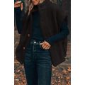 Black Sherpa Stand Collar Jacket Vest