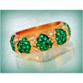 Gold-plated Emerald Green Zirconium Crystal Clu...