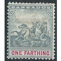 Barbados 1896 SG105 1/4d Slate-Grey & Carmine M...