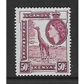 KENYA UGANDA & TANYANIKA 1954 50c REDDISH PURPL...