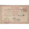 Turkey Postal Reply Card #P9F 1891 Constantinop...