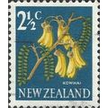 NEW ZEALAND, FLOWER, Kowhai, blue 1967, 2½c, #2