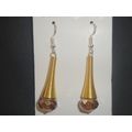 Large fire polished rich cognac crystal glass c...
