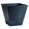 Contemporary 12-inch Square Planter in Black Pl...