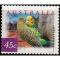 Australia 2001 Bird 45c Used P&S Stamp Budgerig...