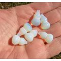 6 Opalite Glass Beads 18mm Bottle Shaped .75x.3...