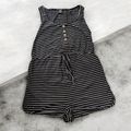 Shein Womens Romper Size Large Striped Black Wh...