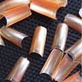 100 Nail Tips Light Nude Orange Pearl Transpare...