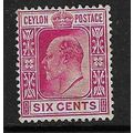 CEYLON 1904-5 EDVII WMK MULTI-CROWN CA 6c MINT ...