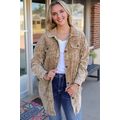 Khaki Vintage Distressed Mineral Wash Oversized...