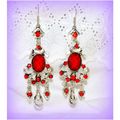 Large Tibetan Hill Tribe Style Red Crystal Hook...