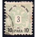 1883 AUSTRO-HUNGARY Sg22 10pa on 3k GREEN VERY FINE USED (B37)