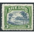 Niue 1938 SG77 3/- Blue & Yellowish-Green Mount...