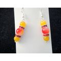 Stunning blended yellow & red crystal glass yel...