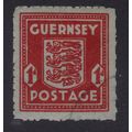 GUERNSEY SG5 1d Scarlet Bluish French Bank-note...