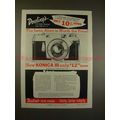 1957 Konica III Rangefinder Camera Ad - Worth the Price