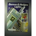 1980 Benson & Hedges Lights Cigarettes Ad