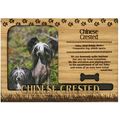Chinese Crested Engraved Wood Picture Frame Magnet