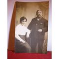 UNKNOWN COUPLE antique photograph postcard by T...