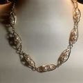 Caged Pearl Necklace Gold Cage Twist Necklace G...