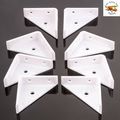 8x White Lipped Corner Brace 50mm/2" Plastic An...