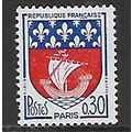 FRANCE 1960 ARMS 30c PARIS RED AND BLUE SG 1499...