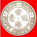 Ⰶ GREAT BRITAIN (1958-1970): HONG KONG ★ 50 CEN...